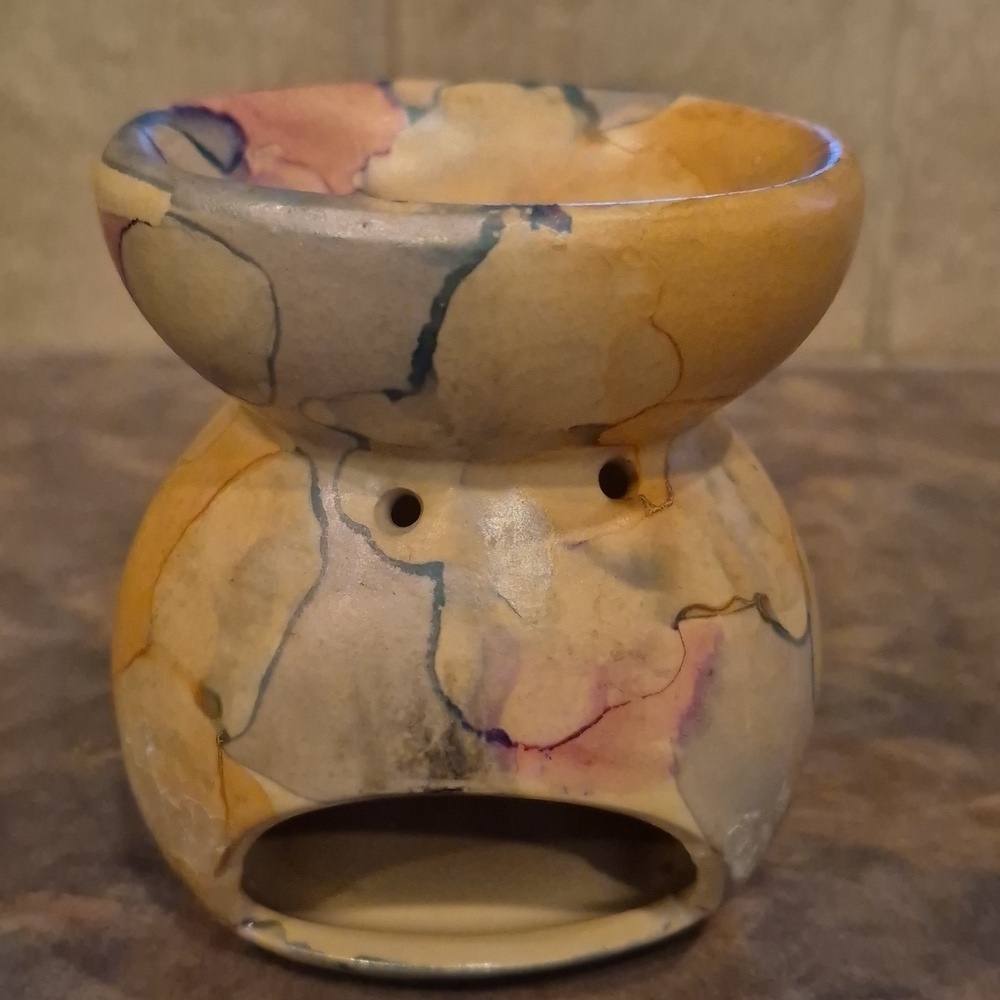 MULTICOLOR Ceramic Lotus Design Detail Oil or Wax Melt Warmer - Picture 5 of 15